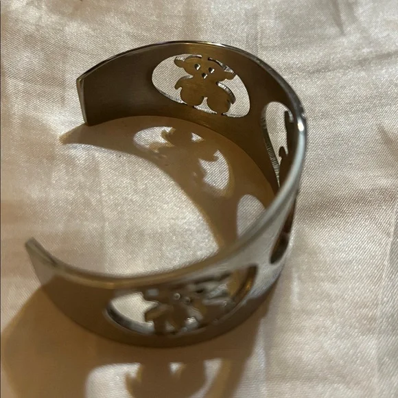 Silver Cutout Cuff Bracelet - Picture 2 of 5